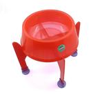Comedouro Lilopety Kit Super- Suporte Color P - Vermelho c/ suporte transparente