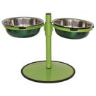 Comedouro Médio Duplo Inox Altura Ajustável Cachorro Verde Comedouro Médio Duplo Inox Altura Ajustável Cachorro Verde