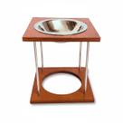 Comedouro para Cachorro Elevado 20cm Inox e Madeira