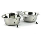 Comedouro para Cachorro Gato Duplo Inox Suspenso 240ml