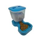 Comedouro para cachorro grande com suporte e tratadouro de 8 litros- para cães azul
