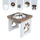 Comedouro Para Cachorro Grande Elevado Pet MDF 20 cm - Inox