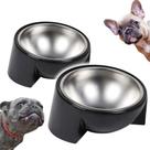 Comedouro para Cães Tafelf Inclinado 15 em Aço Inoxidável 420 ml - 2 Unidades