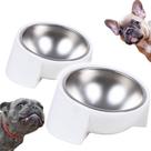 Comedouro para Cães Tafelf Kit com 2 Unidades, Inclinação de 15, Aço Inoxidável, 420 ml Comedouro para Cães Tafelf Kit com 2 Unidades, Inclinação de 15, Aço Inoxidável, 420 ml