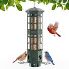 Comedouro para Pássaros WLNYUGS à Prova de Esquilos com 3 Portas, 3 L, Metal