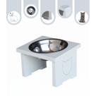 Comedouro Pet Gato Elevado MDF Simple - Inox