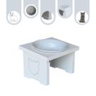 Comedouro Pet Gato Elevado MDF Simple - Porcelana