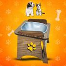Comedouro Pet Suspenso Para Gato e Cachorro Com TAMPAS