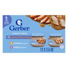 Comida para bebês Gerber Stage 2, purê de frango e perú, pacote com 12
