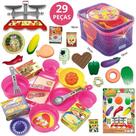 Comidinhas Kit Cestinha c/ panelinhas Brinquedos Legumes Sorvete HortiFruti Infantil