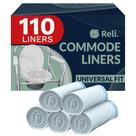 Commode Liners Reli. Pacote de 110 descartáveis de ajuste universal