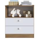 Comoda 02 Gav E Nichos LA005 Nogal Manchester Branco Comm