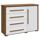 Cômoda 04 Gavetas 01 Porta Angra Rimo Jequitibá/Branco