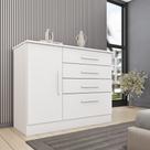 Cômoda 1 Porta 4 Gavetas 104cm Chicago Branco/Neve Cômoda 1 Porta 4 Gavetas 104cm Chicago Branco/Neve