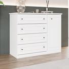 Cômoda 1 Porta 4 Gavetas Branco HP Americano