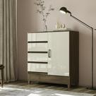 Cômoda 1 Porta 4 Gavetas com Pés