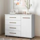 Cômoda 1 Porta 4 Gavetas com Rodízios Flora Demóbile