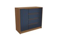 Cômoda 1 Porta 4 Gavetas R260 Canela azul Profundo Cor Azul