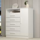Cômoda 1 Porta 5 Gavetas 100% MDF 95cm Nemésia Espresso Móveis