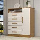 Cômoda 1 Porta 5 Gavetas 100% MDF 95cm Nemésia Espresso Móveis