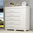 Cômoda 1 Porta 5 Gavetas 100% MDF Miosótis 120cm Espresso Móveis