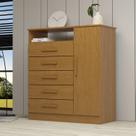 Cômoda 1 Porta 5 Gavetas 100% Mdf Nemésia Espresso Móveis