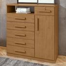 Cômoda 1 Porta 6 Gavetas 1 Nicho Da Vinci Amêndoa Clean