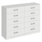 Cômoda 10 Gavetas 90cm Caribe CO902 Cor Branco - Fellicci Móveis