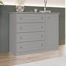 Cômoda 126,5cm 4 Gavetas 1 Porta Americano Henn - Cinza