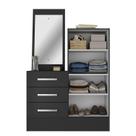 Cômoda 2 Portas 3 Gavetas com Espelho Dunas Preto
