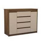 Cômoda 2 Portas 4 Gav Com Sapateira 123cm Uni Luciane Móveis Avelã Pf/arenas Pf