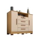 Cômoda 2 Portas 4 Gavetas 1,20x0,98 Bath - Carvalho Americano - Off White - ÉdeCasaMóveis