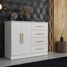 Cômoda 2 Portas 4 Gavetas Branco - Bariloche Móveis Sul Cômoda 2 Portas 4 Gavetas Branco - Bariloche Móveis Sul