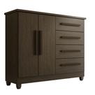 Cômoda 2 Portas 4 Gavetas Madri Plus Com Sapateira Cacau