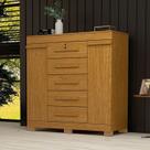 Cômoda 2 Portas 5 Gavetas 100% MDF 120cm Coleus Espresso Móveis Marrom/Cinamomo