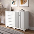 Cômoda 2 Portas 5 Gavetas com Sapateira 100% MDF 136cm Gérbera Espresso Móveis Cômoda 2 Portas 5 Gavetas com Sapateira 100% MDF 136cm Gérbera Espresso Móveis
