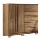 Comoda 2 portas 5 gavetas Malaga Gold com pés Jatobá Acetinado - Santos Andirá