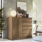 Cômoda 2 Portas 5 Gavetas Málaga Gold com pés
