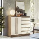 Cômoda 2 Portas 5 Gavetas Málaga Gold com Pés