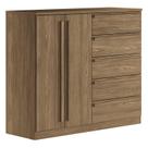 Comoda 2 portas 5 gavetas Malaga Gold Jatobá Acetinado - Santos Andirá
