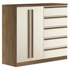 Comoda 2 Portas 5 Gavetas Malaga Gold Jatobá Areia Acetinado - Santos Andirá
