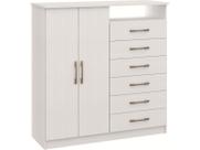 Cômoda 2 Portas 6 Gavetas Branco Champanhe Castro