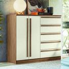 Cômoda 2 Portas E 5 Gavetas Málaga Gold Santos Andirá Jatoba/areia
