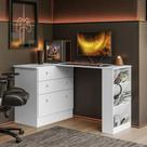 Cômoda 3 Gavetas com Mesa Giratória Branco - Qmovi