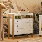 Cômoda 3 Gavetas com Nicho Alegria Branco Acetinado