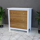 Cômoda 3 Gavetas em Madeira Maciça Amélia Branco/Cera Cômoda 3 Gavetas em Madeira Maciça Amélia Branco/Cera