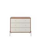 Cômoda 3 Gavetas Jasper 94 cm - Off White Fosco c/ Canella - Champanhe