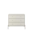 Cômoda 3 Gavetas Jasper 94 cm - Off White Fosco c/ Champanhe