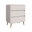 Cômoda 3 Gavetas Linha Curve 76cm Cor Bege Dunas CV003BDBD - Completa Móveis