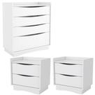 Comoda 4 Gavetas 02 Mesas De Cabeceira 2 Gavetas M26061 Kappesberg Branco